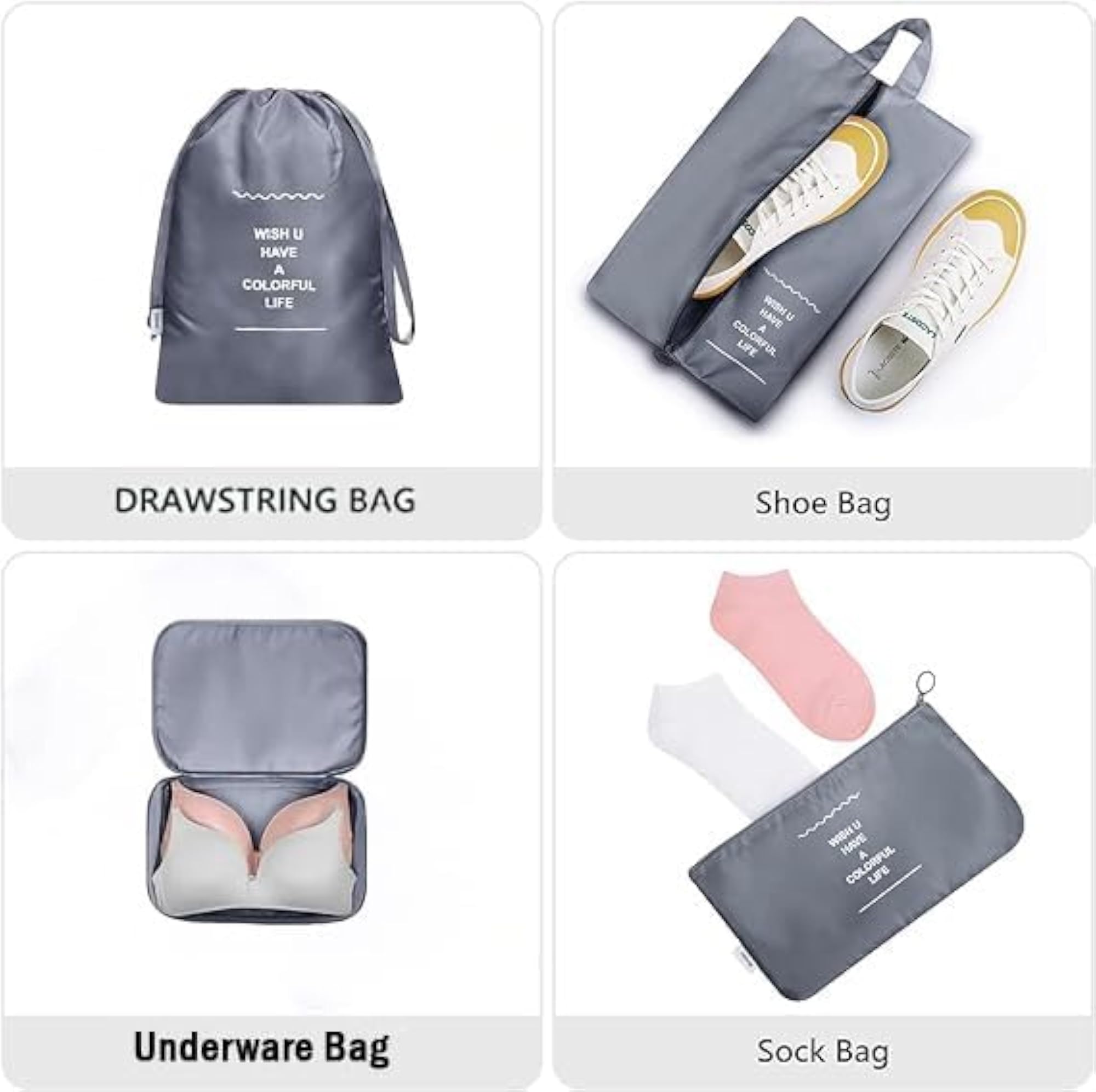 7 Pcs Foldable Luggage and Laundry Bag Pouch Set